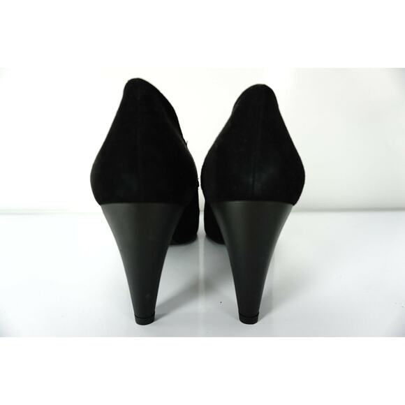 Stuart Weitzman Black Suede Leather Ankle Bootie Pumps Size 8N Narrow - Picture 2 of 9
